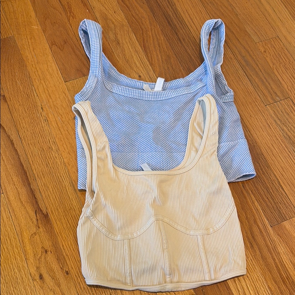 Nikibiki Blue and Cream Tank Tops